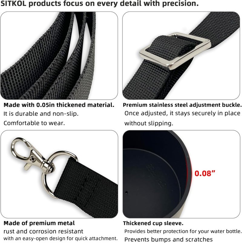 SITKOL Silicone Boot Set for Owala Water Bottle 24 oz, 32 oz, 40 oz - Includes Non-Slip Sleeve, Shoulder Strap & Handle Strap, Perfect Owala Accessories, Fits Owala Tumbler, Owala FreeSip, Candy Coated - Image 4